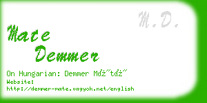 mate demmer business card